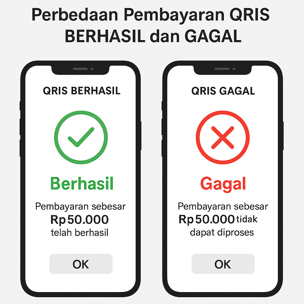 QRIS Berhasil dan QRIS Gagal