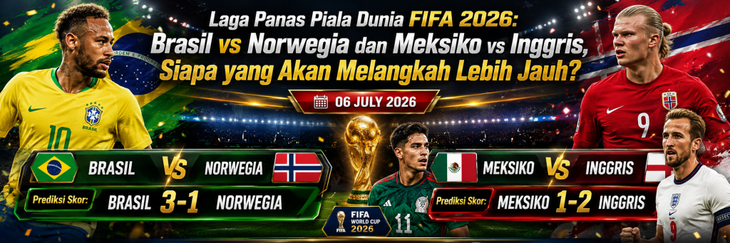 Laga Panas Piala Dunia FIFA 2026: Brasil vs Norwegia dan Meksiko vs Inggris, Siapa yang Akan Melangkah Lebih Jauh?